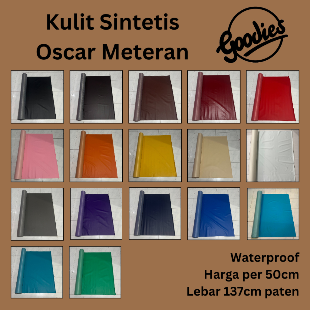 Kulit Sintetis Meteran untuk Perlak Ompol Bayi / Taplak Meja Polos / Bahan Jok Motor / Kain Oscar Po