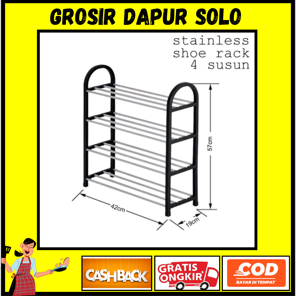 rak sepatu susun plastik stainless tertutup warna besi gsf murah lipat biasa duduk kecil 2 3 4 5 por