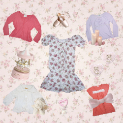 thrift coquette cute cottage core fairy y2k dress cardigan