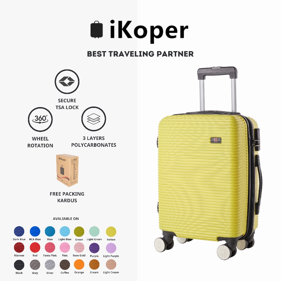 Y0G Koper 18 Inch Original Polo Cabin Size Koper Import Koper 18 inch Polo LOCK cabin size - koper f