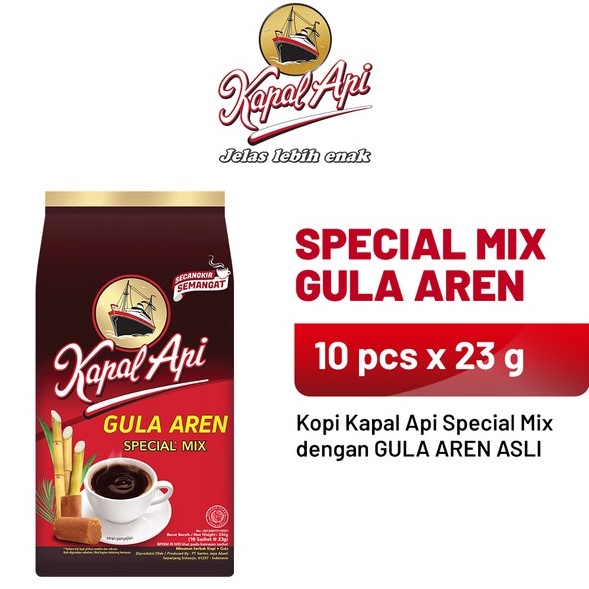 

KODE DAK521 KAPAL API Special Mix Gula Aren 1 Pack (10 x 23 gr)