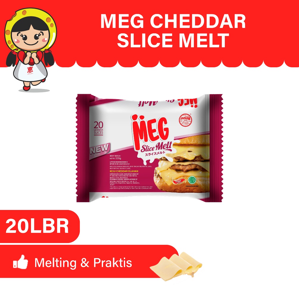 

Best Terlaris MEG Cheddar Slice Melt 20 slices ➟Ready stock