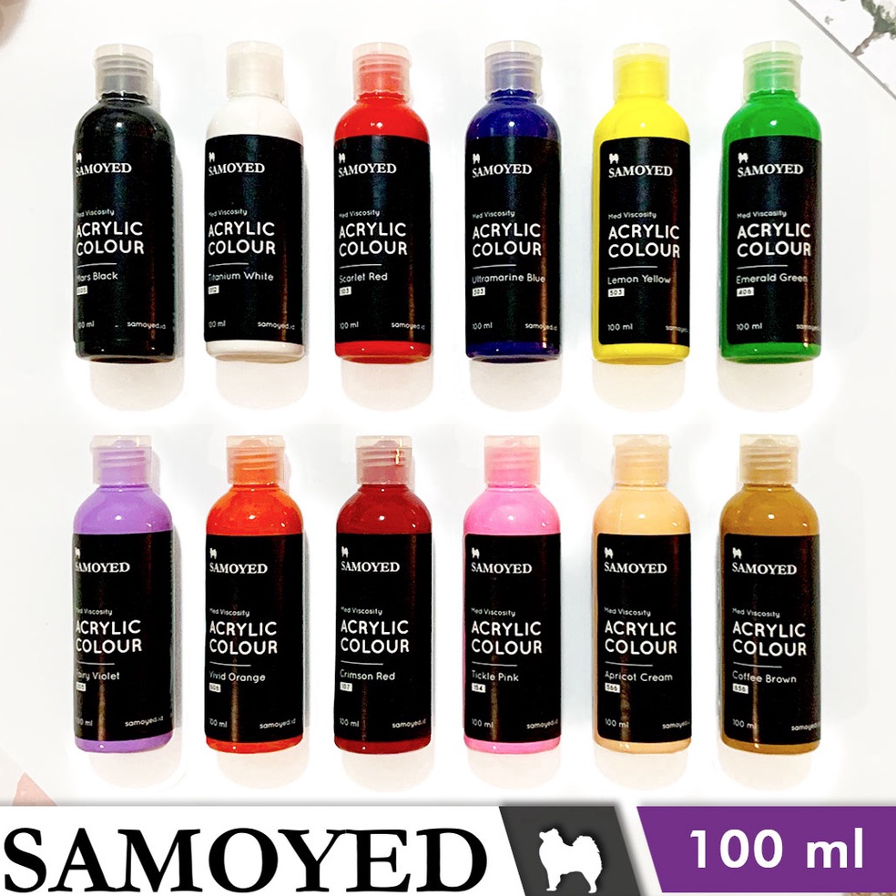 

[✬D3\] Cat Lukis Akrilik / Acrylic Paint / Colours 100 ml Samoyed ACP-M100 Emas / Perak / Metalik / Gold / Silver / Metallic Flas Sale