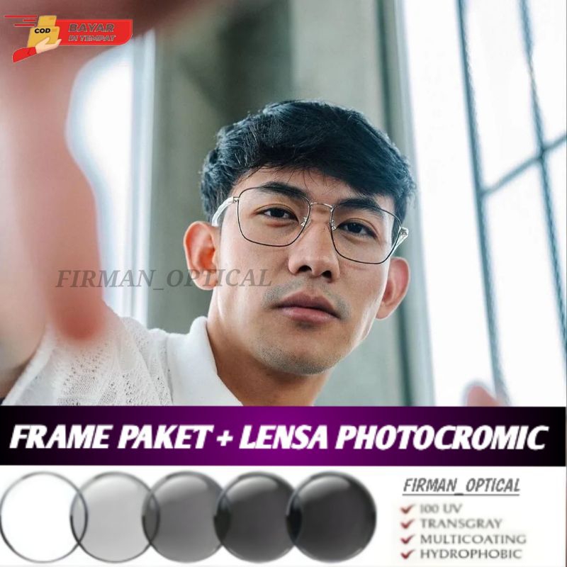 FRAME KACAMATA COWOK & CEWEK  38069 // KACAMATA PAKET LENSA+ PHOTOCROMIC//BLUERCROMIC