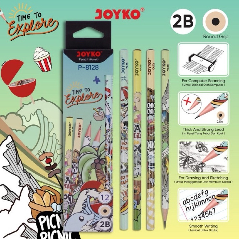 

[♾️H77$] Pensil Pencil Joyko P-8128 2B Time To Explorer 1 Box 12 Pcs Limited