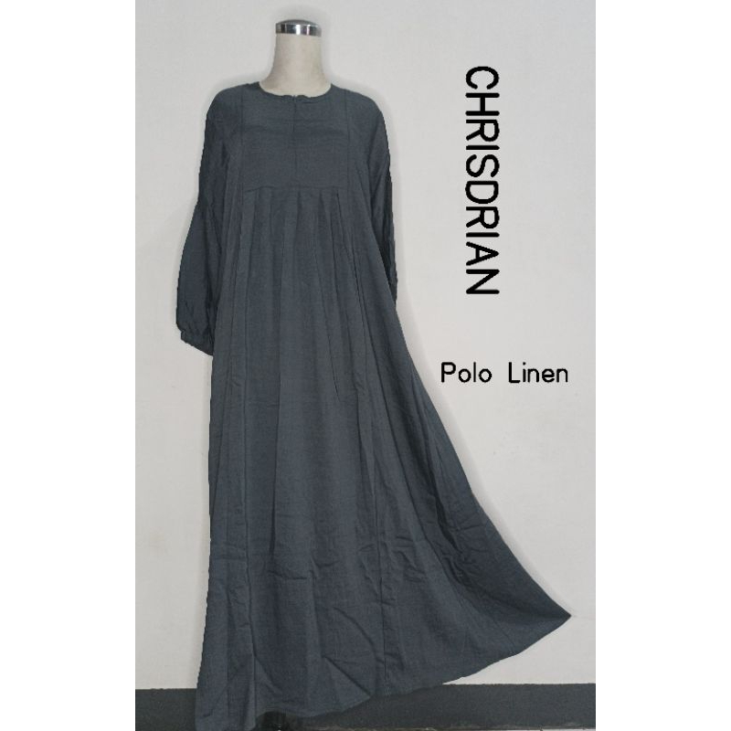 Sale Gamis Cringkle Premium Clarabel Polo Linen Chrisdrian