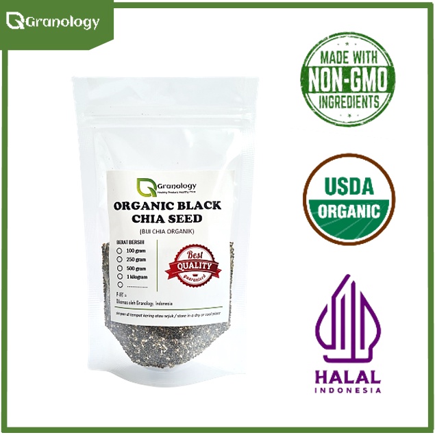 

D!skon Pr0mo Organic Chia Seed Peru kualitas terbaik (100 gram) by Granology Cuci Gudang