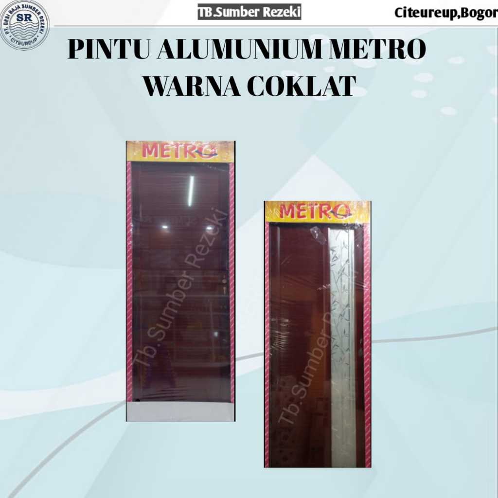 Pintu Alumunium Kaca Kamar Mandi Dan Dapur Metro Coklat