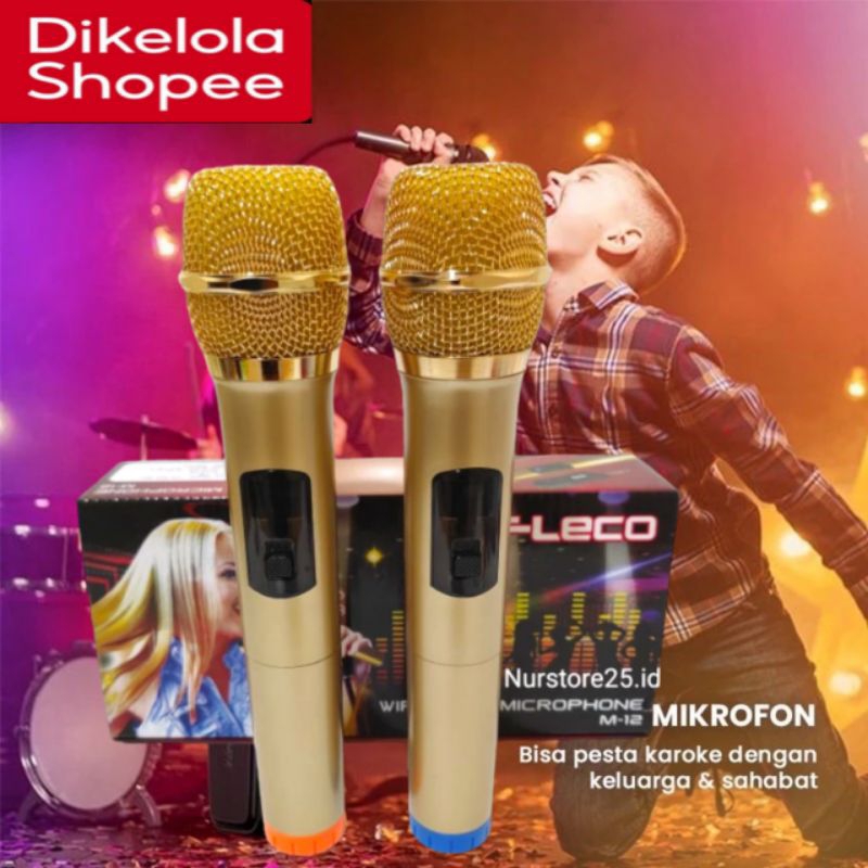 MIC WIRELESS BLUETOOTH KARAOKE HITAM GOLD SERIES UHF