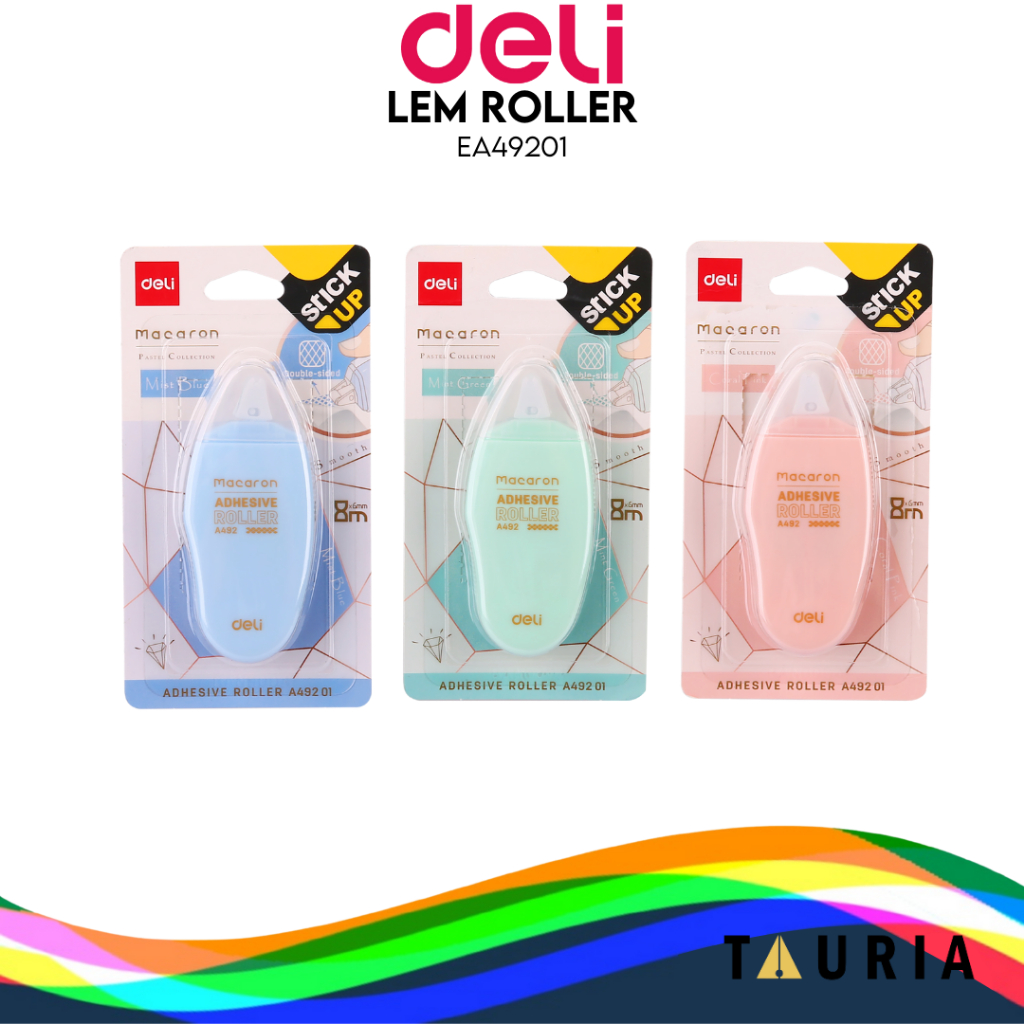 

Deli Adhesive Roller / Lem Roller Super Kuat Warna Pastel Macaron Tidak Beracun EA49201