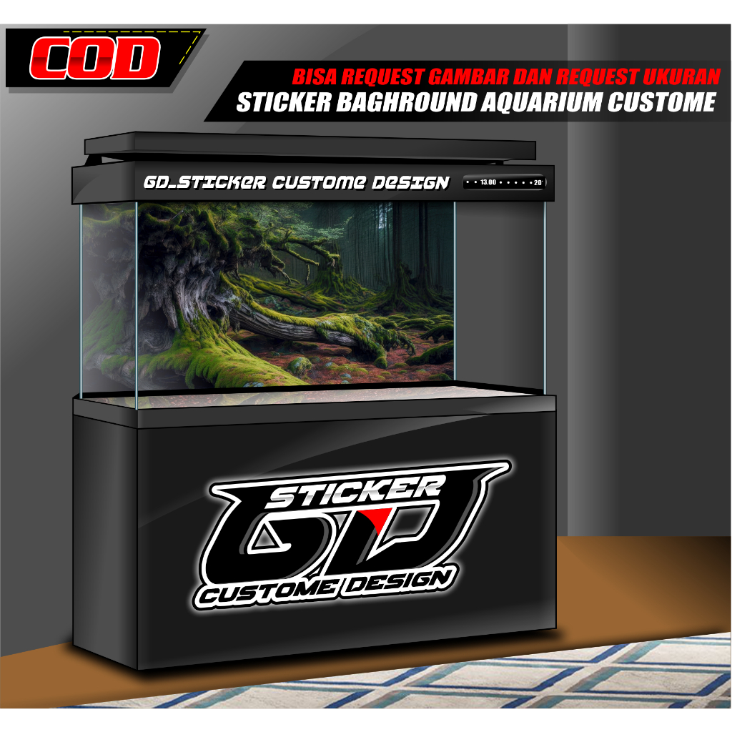 Background Aquarium, Stiker Aquarium , Wallpaper Aquarium, akar fantasi / pemandangan alam / trees