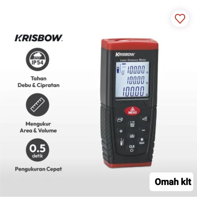 meteran laser digital krisbow 100M alat ukur jarak laser meter