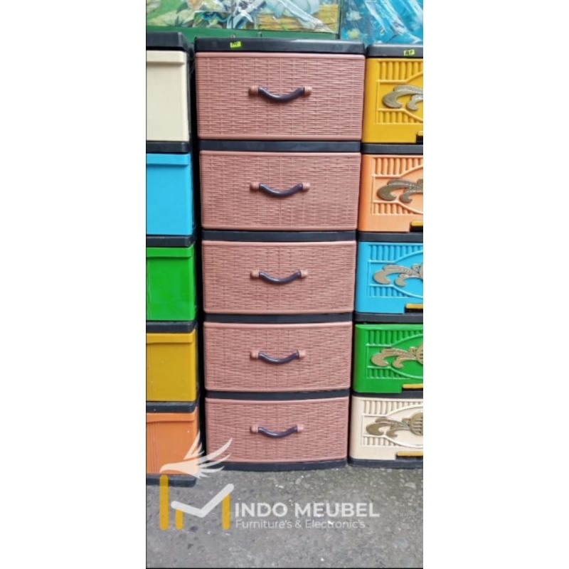 INDK MEUBEL LEMARI PLASTIK 5 TINGKAT TWINPAN MR54