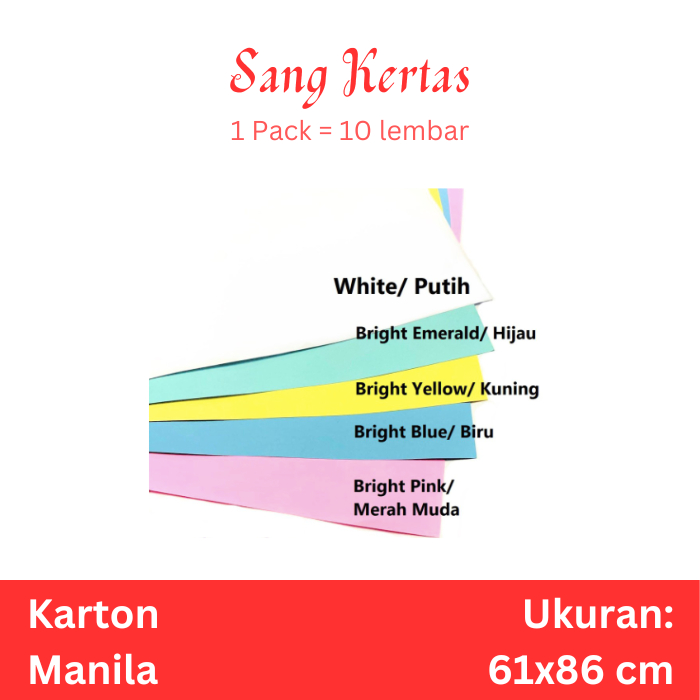 

Kertas Karton Manila 61 x 86 cm Isi 10 Lembar (1 Roll)