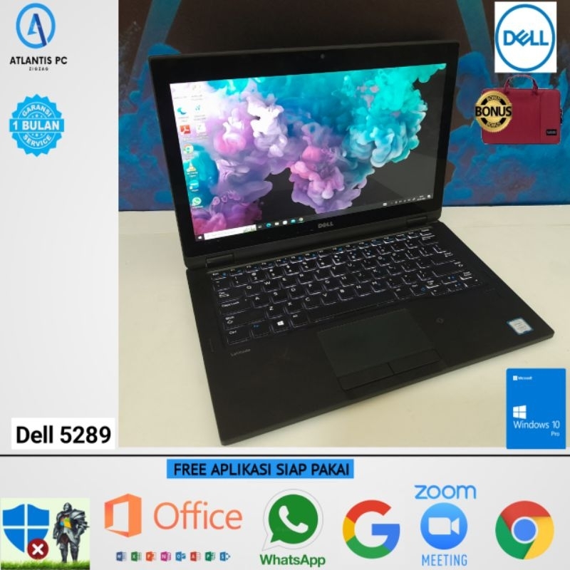 Laptop DELL Latitude 5289 Core i5 Gen 7 Ram 8GB SSD 256GB Backlight Flip Touchscreen Windows 10 SIAP