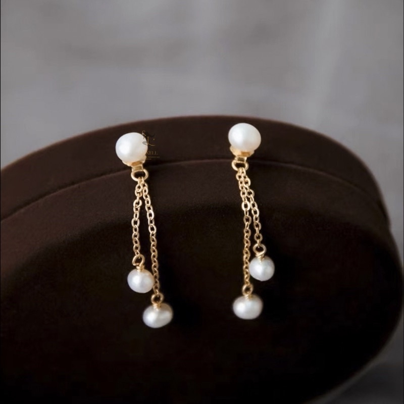 Luxell Pearl- Anting Mutiara air tawar asli Lombok | Mutiara Lombok Bersertifikat |Anting Panjang Wa