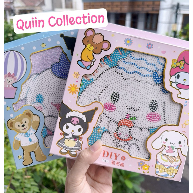 

[BISA COD] Ready Mainan Stiker Diamond Painting Plus Bingkai DIY Sanrio Series