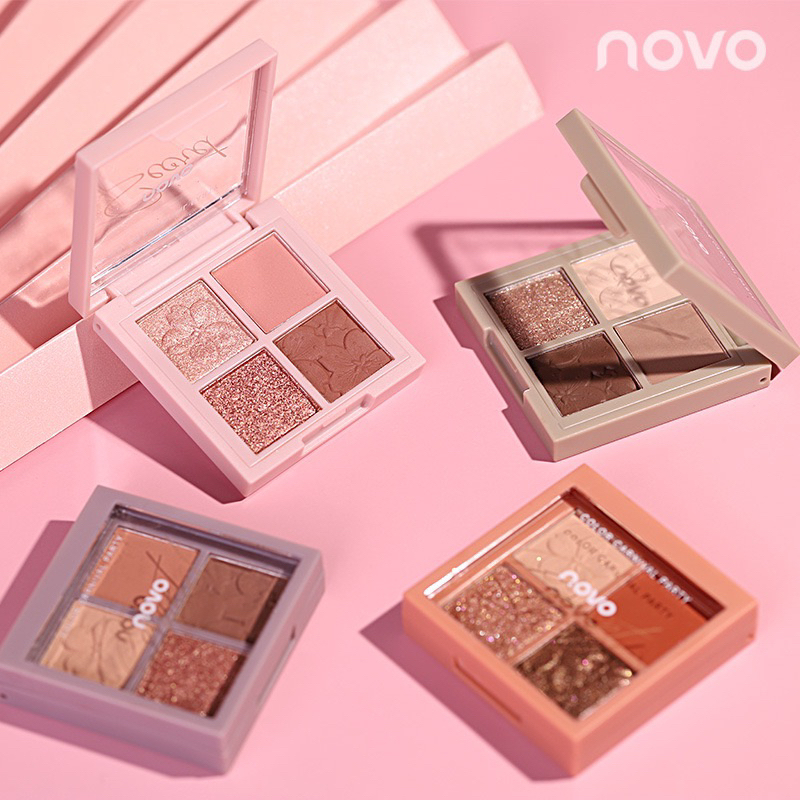 Douyin Makeup Novo Secret Sakura Eyeshadow Palette 4 Warna