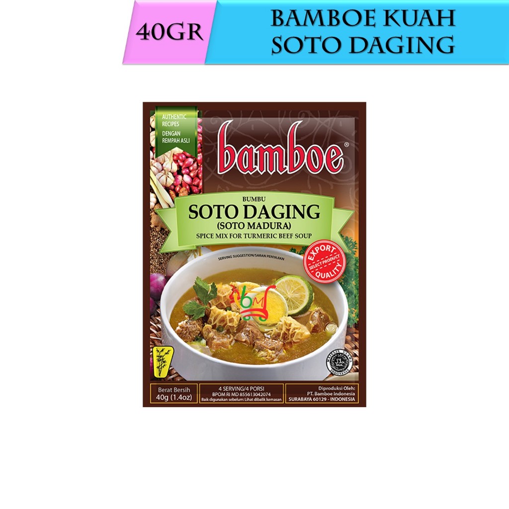 

Bamboe Soto Daging Bumbu Masak Instan Khas Indonesia