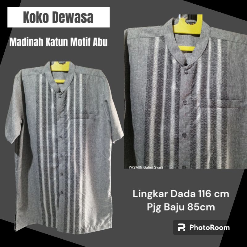Koko Dewasa' Katun Madinah Motif Abu
