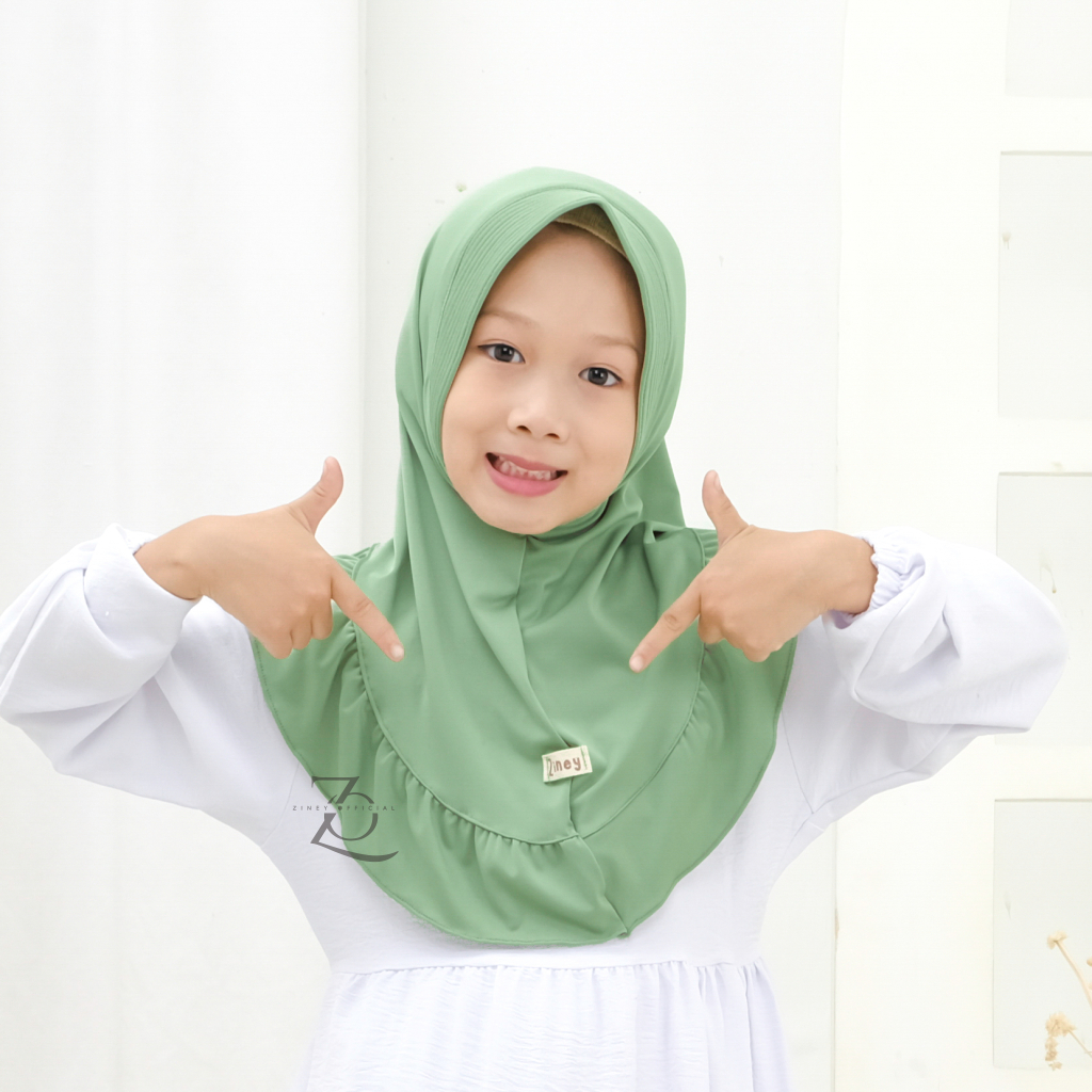Hijab rempel pet antem anak (2-6th)/jilbab rempel pet antem anak (2-6th)/kerudung anak rempel pet an