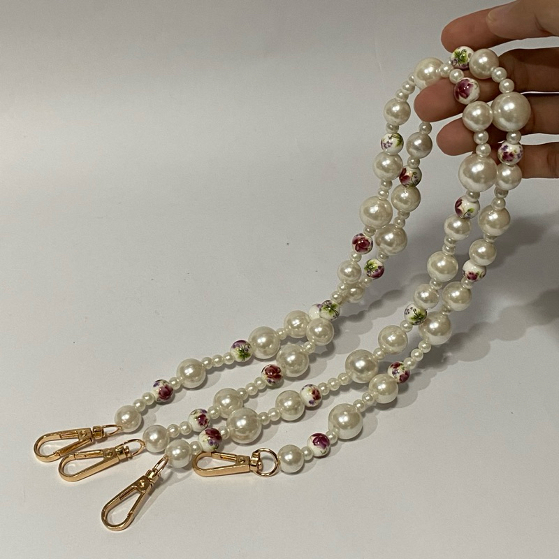 FANMY | jade pearl chain strap 100cm | 1pc pearl purse chain strap extender | rantai sambung mutiara