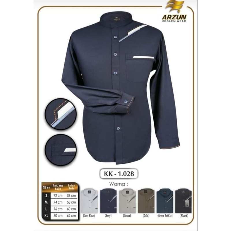 Baju koko muslim lengan panjang Arzun seri KK-1. 028