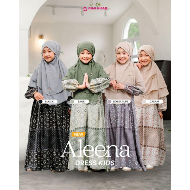 Aleena Dress by butik Gimi Hijab/ Gamis anak / Gamis anak motif/ Dress only