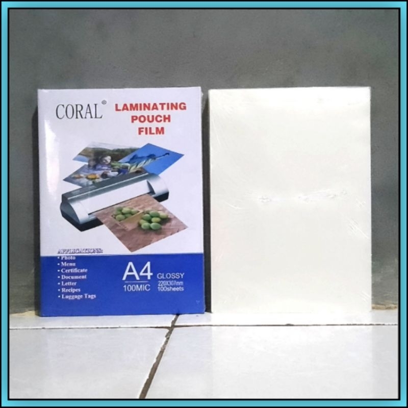 

30 Lembar Plastik Laminating A4 / F4 Coral