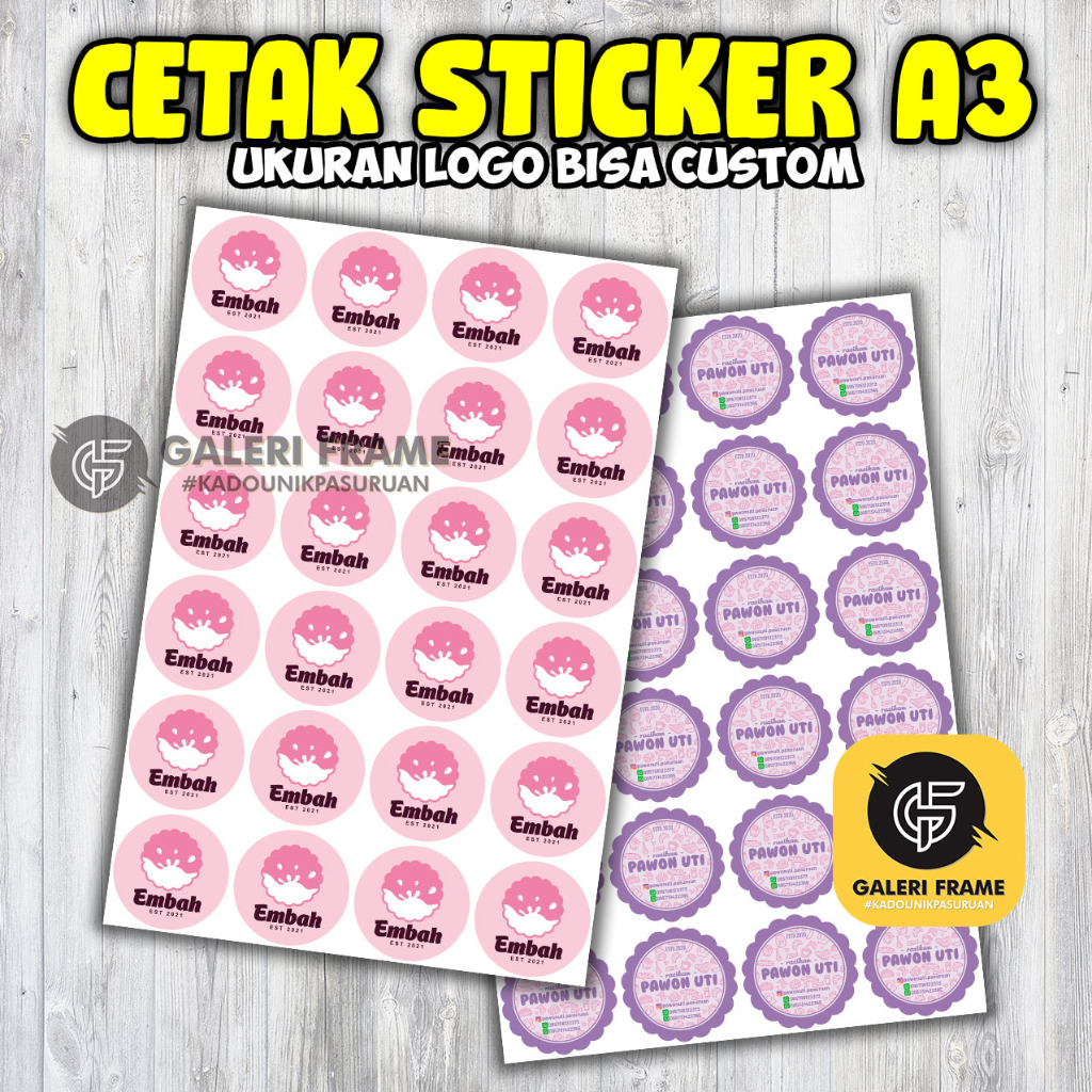 

CUSTOM STICKER DAN LABEL PRODUK UKURAN A3 - CETAK STIKER A3 - CUSTOM UKURAN STIKER DAN LABEL