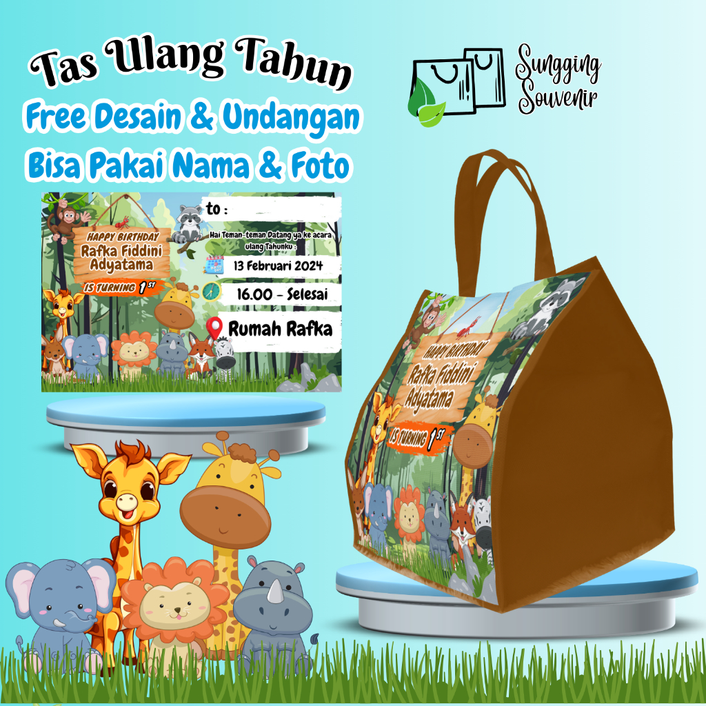 

50 Pcs Tas Snack Ulang Tahun Free Undangan Anak Bisa Custom Goodiebag Murah Muat Kfc