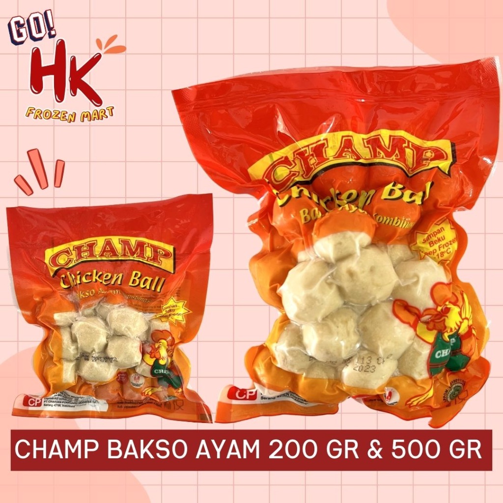 

Champ Bakso Ayam 200gr 500gr | chicken ball meatball baso fiesta salam jofrans HK Frozen Mart