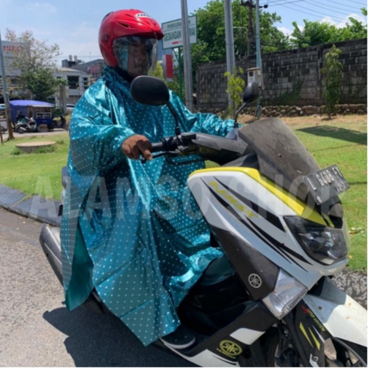 Alamso Shop Jas Hujan Jas Hujan Ponco Polkadot Jas Hujan Pria Jas Hujan Wanita Jas Hujan Lengan Jas 