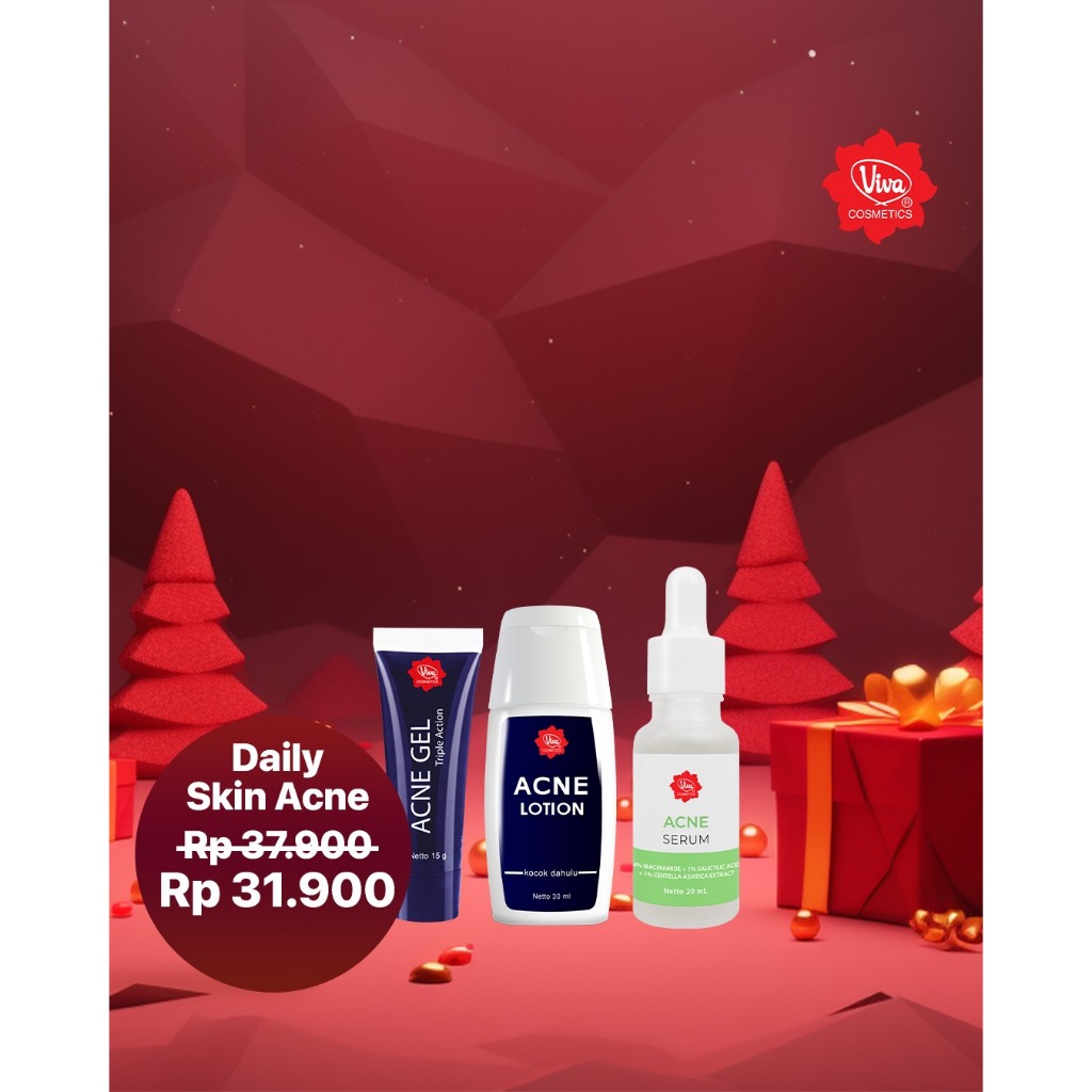 Paket 1 Viva Acne Serum, 1 Viva Acne Gel, 1 Viva Acne Lotion Viva Cosmetics