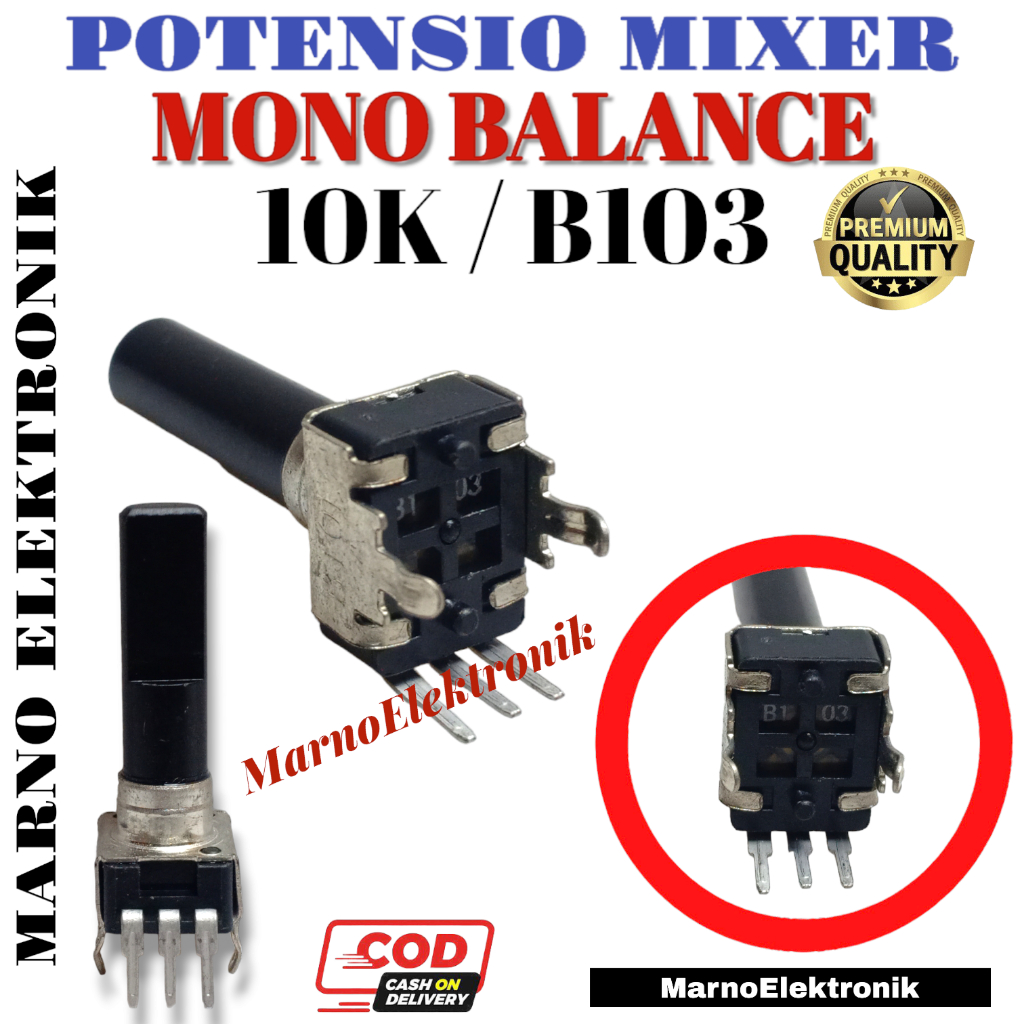POTENSIO MIXER MONO BALANCE 3 KAKI 10K B 103 10 KILO B103 ORIGINAL
