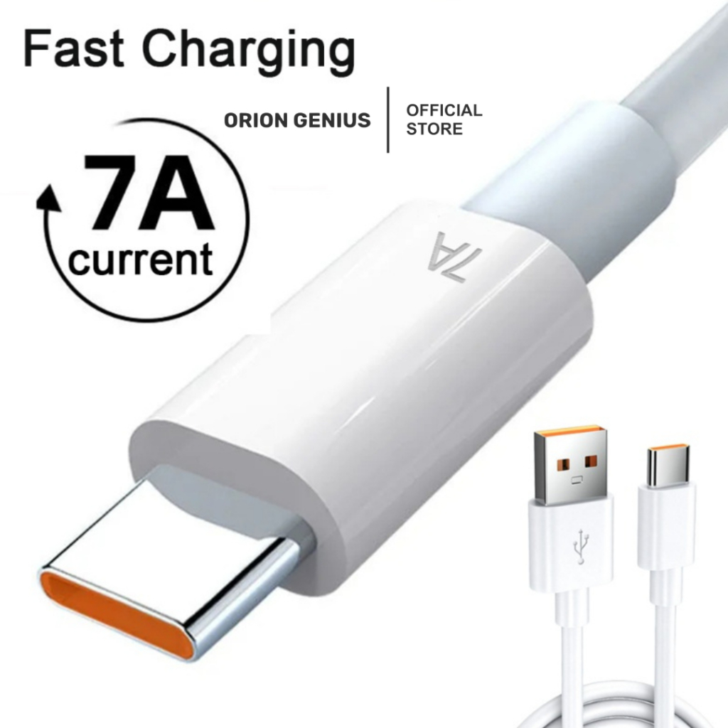 Orion Genius Kabel Charger Fast Charging USB Tipe C 7A 100W Kabel Data 7A for Xiaomi Vivo Redmi Samsung Huawei