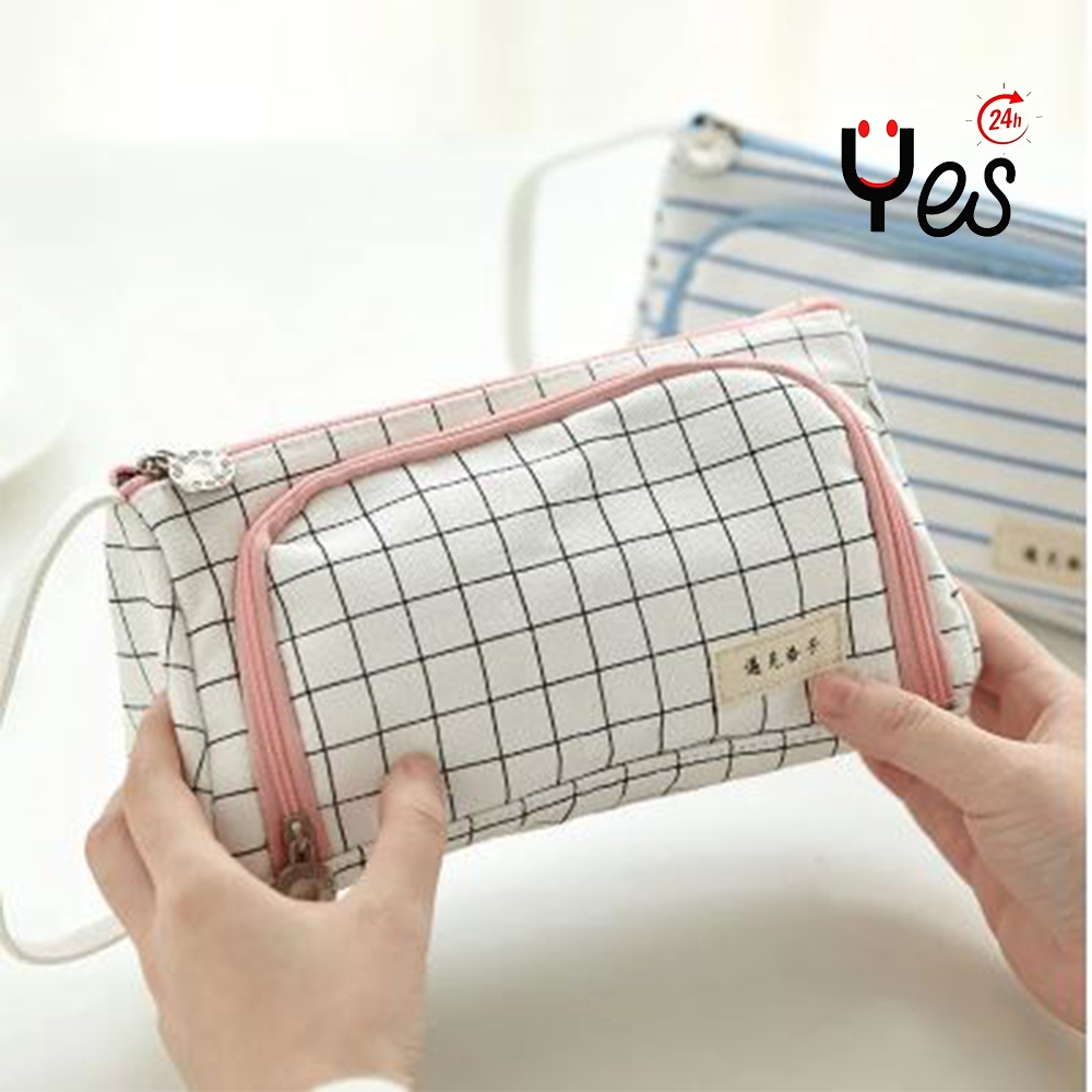 

YES24 TEMPAT PENSIL KOTAK PENSIL TAS KOSMETIK KABEL CHARGER USB CASE POUCH - PINK