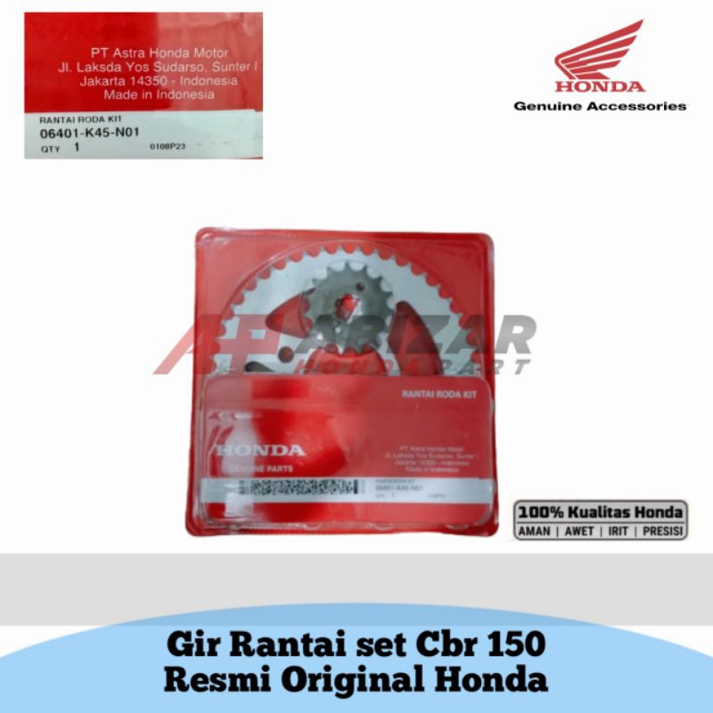 06401-K45-N01 Gir Rantai Set Cbr 150 Resmi Original Honda