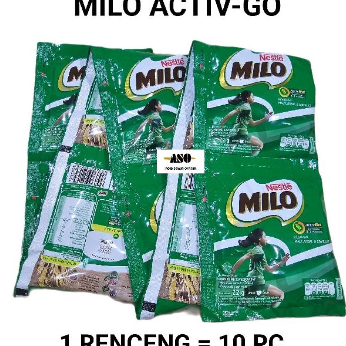 

TIPE DCA480 MILO Activ-Go Susu Bubuk Sachet 22 gr RENCENG ( ISI 10 pc )