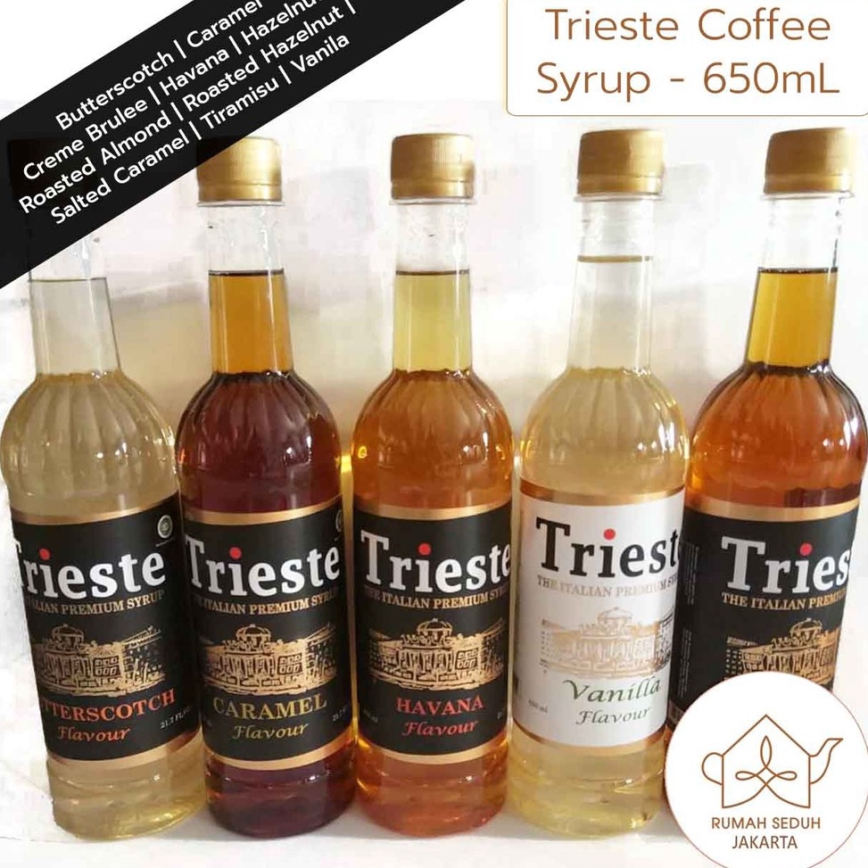 

[✺X66>] Trieste Italian Syrup 650 mL - Coffee Syrup : Caramel, Vanila, Rum, Hazelnut, Irish Cream, Almond Raih Diskon