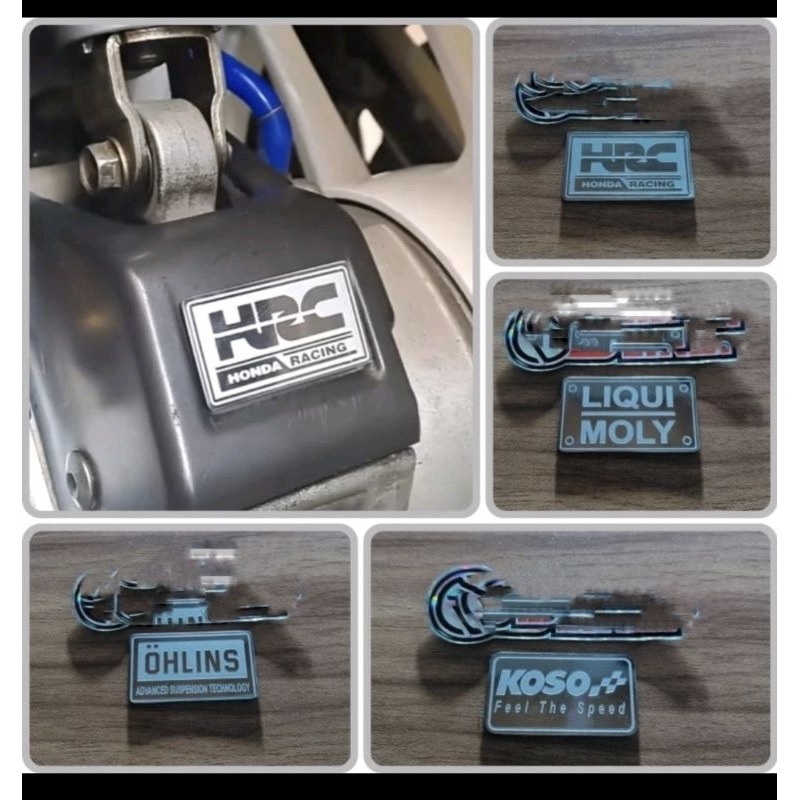 EMBLEM TUTUP SENSOR HONDA VARIO STAINLESS HRC LIQUI MOLY KOSO