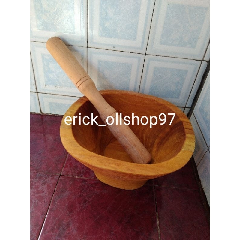 Dulang kayu nangka asli free HALU alat tumbuk serbaguna lulumpang kayu nangka