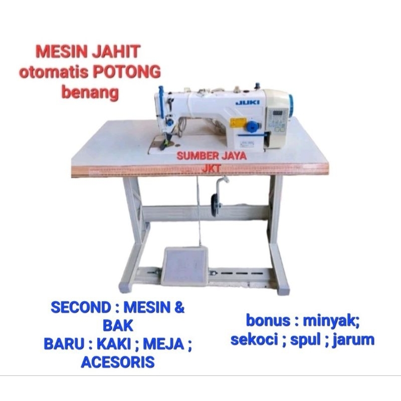 mesin jahit juki otomatis potong benang second /baru meja kaki