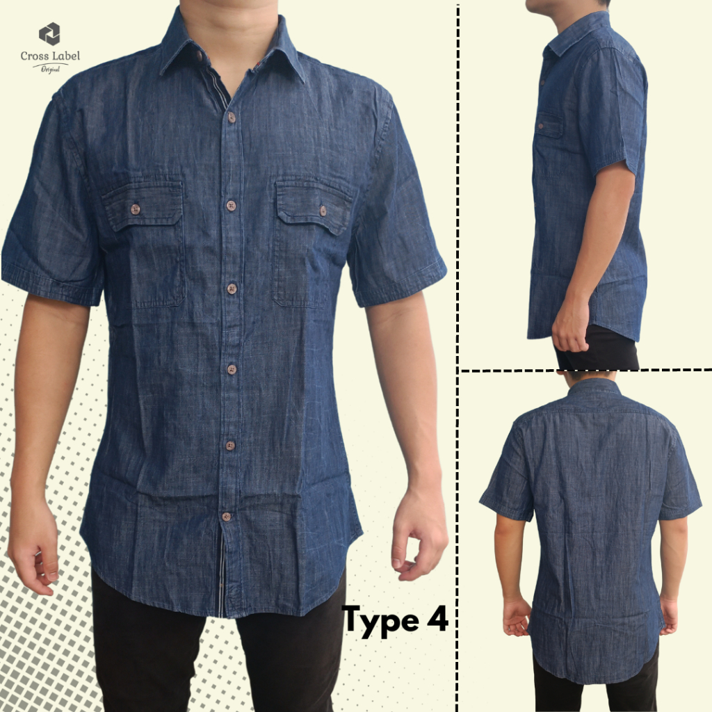 Denim Shirt Pocket Washing - Kemeja Denim Pria