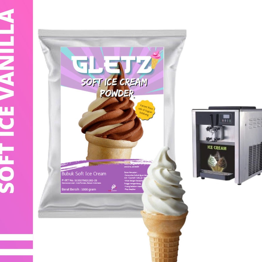 

modelTipe HRF864 SOFT ICE CREAM VANILLA 1Kg I Bubuk Es Krim VANILLA I Bubuk Es Cream 1Kg