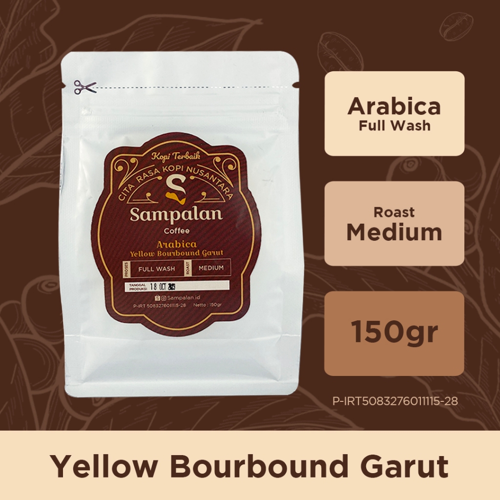 

Kopi Arabica | Yellow Bourbound Garut | Medium Roast | Full Wash | Kopi Sampalan
