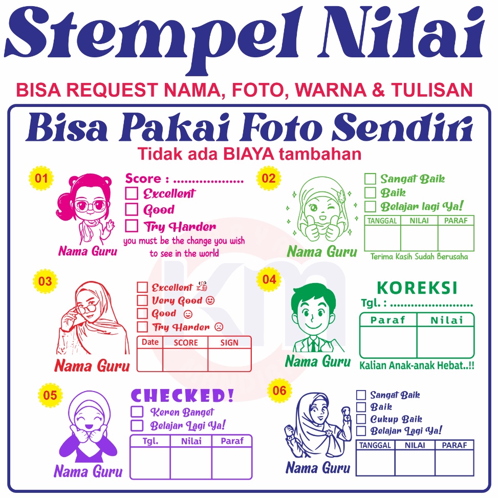 

[PRODUK LGR0B79] Stempel Nilai Guru Stempel Checked Stempel Reward BISA CUSTOM SUKA SUKA 8039