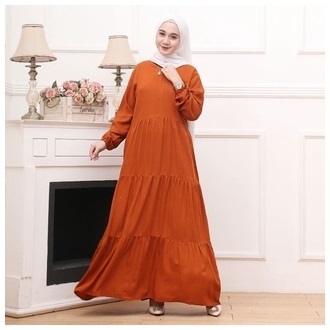 100% AMAN GAMIS SUSUN RAYON GAMIS RUFFLE HOMEY DRESS RAYON POLOS BUSUI FRENDLY