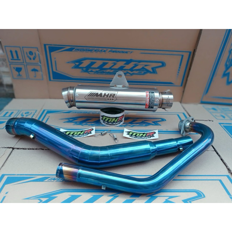 Knalpot MHR RACING BLUE R15 CBR GSX VIXION FU MX SONIC CB TIGER BYSON