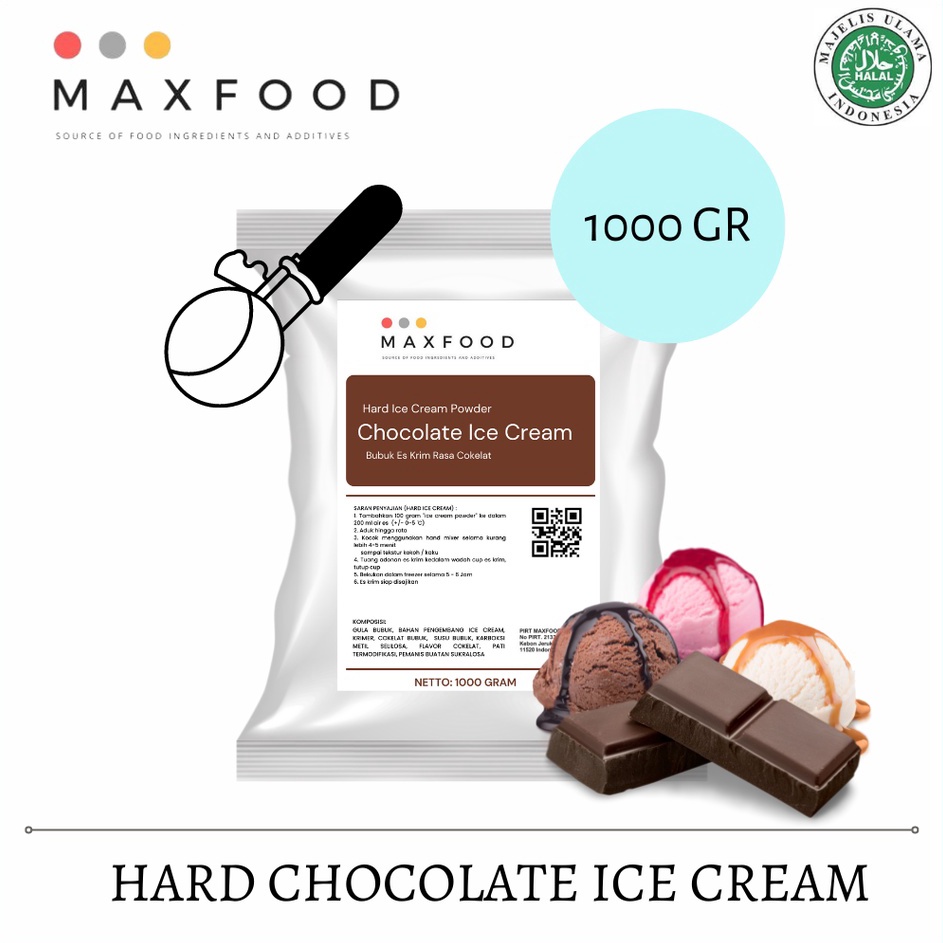 

Kode TXA708 MAXFOOD - Hard Chocolate Ice Cream Powder / Bubuk Es Krim Rasa Cokelat 1 Kg